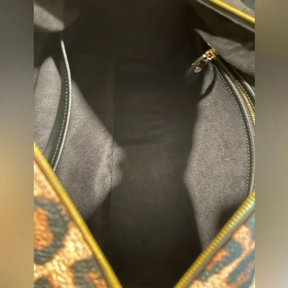 Pepper Paisley | NEW | 100% Nappa Leather Carry All Bag | Leopard Print - Picture 10 of 11